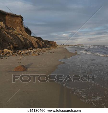 Stock Image - Seascape along shoreline at The Hamptons, New York. Fotosearch