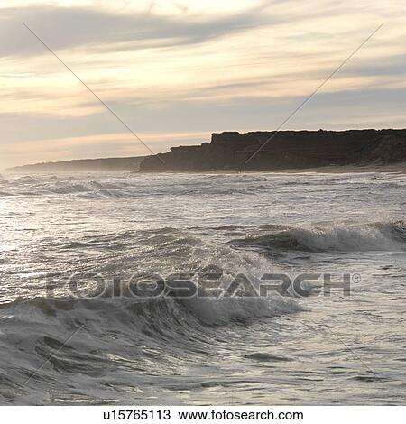 Stock Image - Seascape along shoreline at The Hamptons, New York. Fotosearch