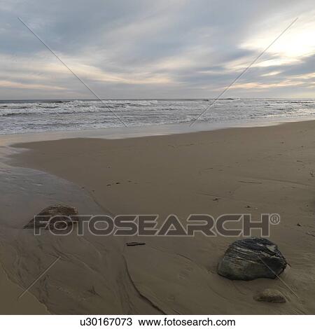 Stock Image - Seascape along shoreline at The Hamptons, New York. Fotosearch