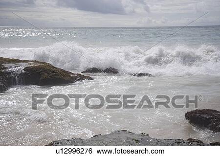 Seascape along shoreline in Bali View Large Photo Image Stock Photograph - Seascape along shoreline in Bali. Fotosearch