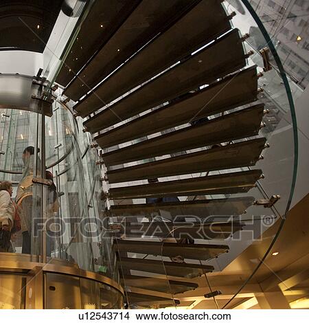 Picture - Staircase in the Apple Store in Manhattan, New York City, U. S. A.. Fotosearch