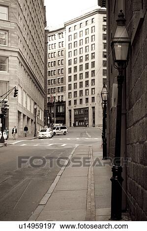 Stock Photo - Street in Boston Massachusetts, USA. Fotosearch