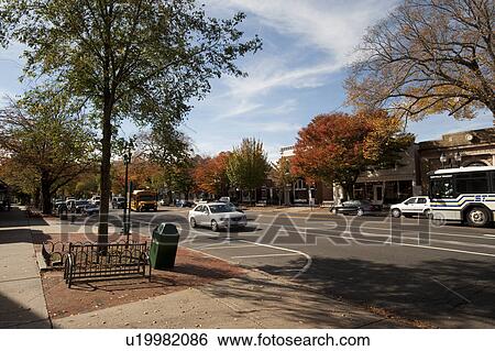 Stock Photograph - Street in East Hampton. Fotosearch