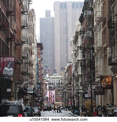 Picture - Street in So Ho District of Manhattan, New York City, U. S. A.. Fotosearch