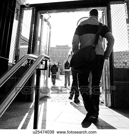 Stock Photo - Subway exit in Boston, Massachusetts, USA. Fotosearch