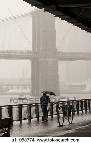 Picture - View of Brooklyn Bridge in Manhattan, New York City, U. S. A.. Fotosearch