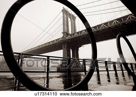 View of the Manhattan Bridge in Manhattan, New York City, U. S. A. View Large Photo Image Stock Image - View of the Manhattan Bridge in Manhattan, New York City, U. S. A.. Fotosearch