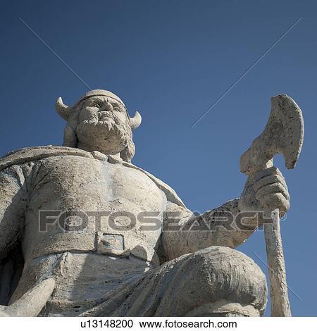 Stock Image - Viking statue in Gimli, Manitoba Canada. Fotosearch