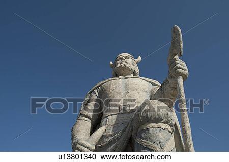 Stock Image - Viking statue in Gimli, Manitoba Canada. Fotosearch