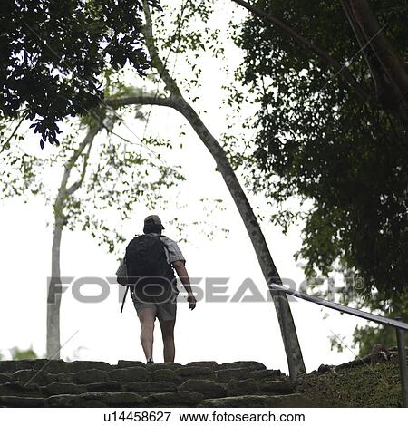 Stock Photo - Xunantunich, Hiker. Fotosearch