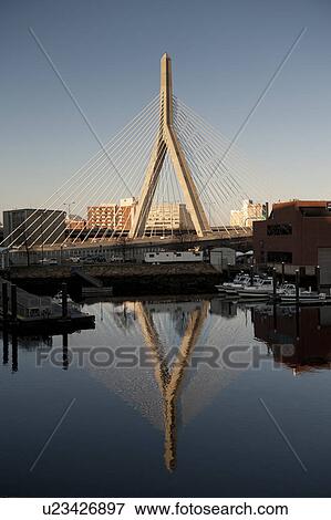 Zakim Bumnker Hill Bridge in Boston, Massachusetts, USA View Large Photo Image Stock Photo - Zakim Bumnker Hill Bridge in Boston, Massachusetts, USA. Fotosearch
