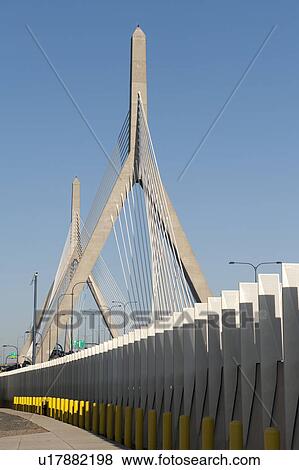 Stock Photo - Zakim Bunker Hill Bridge in Boston, Massachusetts, USA. Fotosearch