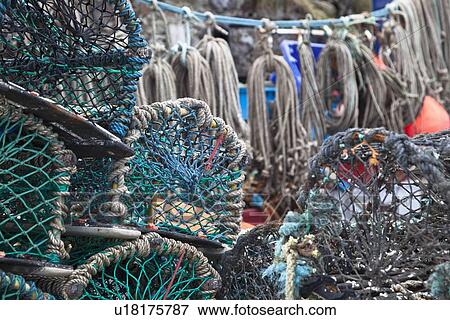 St. Abbs Head, Berwickshire, Scottish Borders, Scotland; Fishing Nets And Traps View Large Photo Image Stock Photo - St. Abbs Head, Berwickshire, Scottish Borders, Scotland; Fishing Nets And Traps. Fotosearch