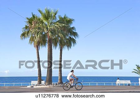 Stock Photo - Beautiful coastline in Nice, France. Fotosearch