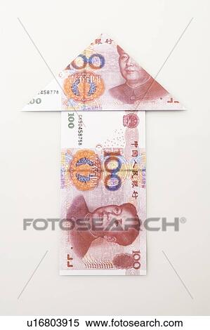 Stock Photography - Chinese Currency forming an arrow sign. Fotosearch