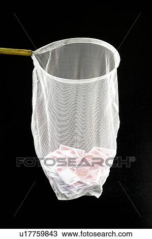 Stock Image - Chinese Currency in a net. Fotosearch