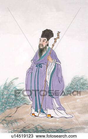 Stock Image - Chinese historical famous poet in Song Dynasty, Su Shi. Fotosearch