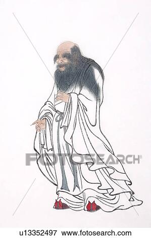 Stock Photo - Chinese historical man was famous for his wisdom and moral, Lao-tzu. Fotosearch