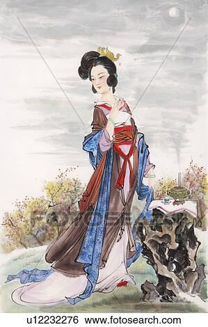 Stock Photograph - Chinese historical woman famous for her beauty and elegance, Diao Chan. Fotosearch