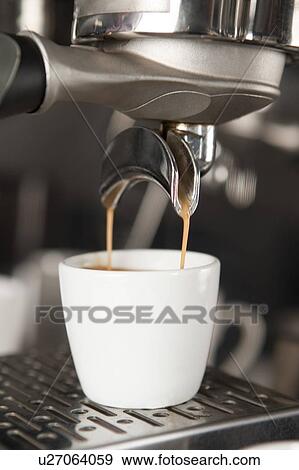 Stock Photo - Coffee, Food And Drink Industry, Close-up of an espresso maker. Fotosearch