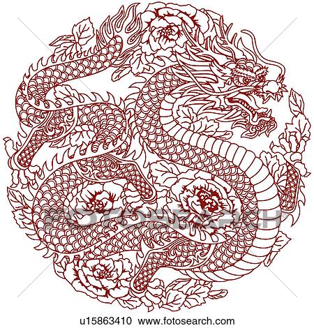 Stock Image - Decoupage of a Chinese dragon. Fotosearch