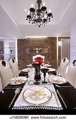 Stock Image - Dining Room, Interior Design,. Fotosearch