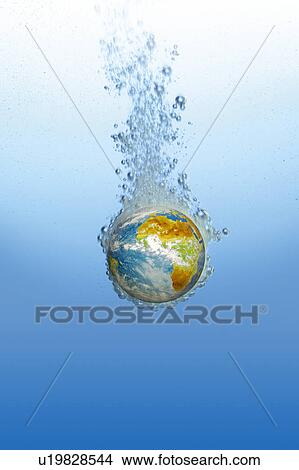 Environmental Conservation, Digitally generated image of the earth with bubbles View Large Photo Image Picture - Environmental Conservation, Digitally generated image of the earth with bubbles. Fotosearch