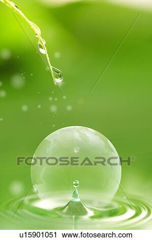 Stock Image - Environmental Conservation, Digitally generated image of drops and rippled. Fotosearch