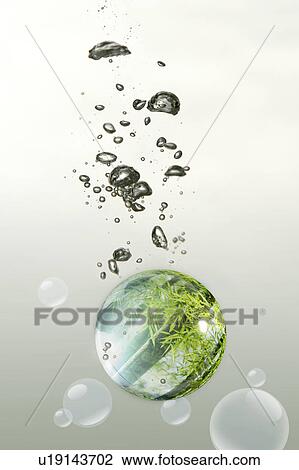 Stock Image - Environmental Conservation, Digitally generated image of plants in bubble. Fotosearch