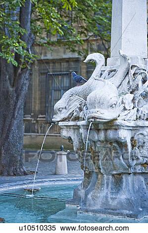 Stock Photography - France, Aix-en-Provence, Fountain. Fotosearch