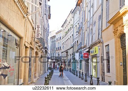 France, Aix-en-Provence, Street View Large Photo Image Stock Image - France, Aix-en-Provence, Street. Fotosearch