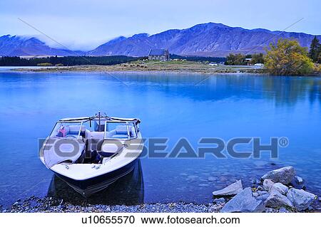Stock Image - Lake Tekapo, South Island New Zealand. Fotosearch