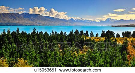 Stock Image - Lake Tekapo, South Island New Zealand. Fotosearch