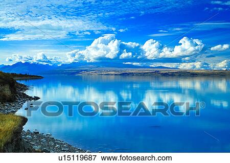 Stock Photo - Lake Tekapo, South Island New Zealand. Fotosearch