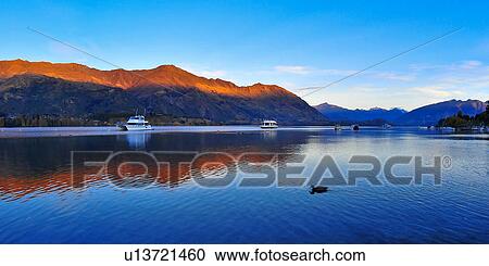 Stock Image - Lake Wanaka, South Island New Zealand. Fotosearch