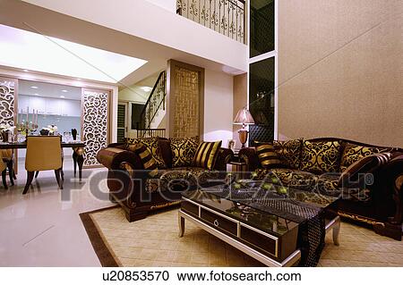 Stock Image - Living Room, Interior Design,. Fotosearch