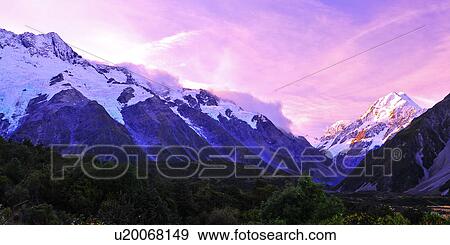 Stock Photo - Mt Cook National Park, South Island New Zealand. Fotosearch