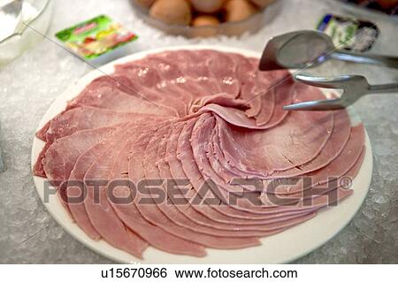 Slices of Ham for sale View Large Photo Image Stock Photograph - Slices of Ham for sale. Fotosearch