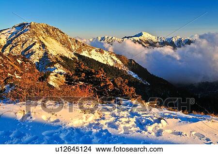 Taiwan, Mt. Hehuan, East Peak View Large Photo Image Picture - Taiwan, Mt. Hehuan, East Peak. Fotosearch