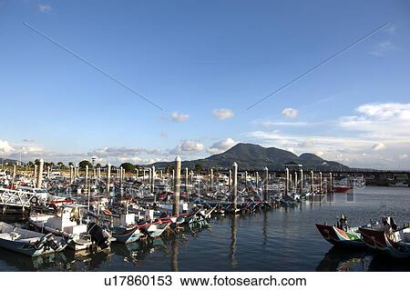Stock Image - Taiwan, Taipei, Danshui, Fishermen's Wharf. Fotosearch