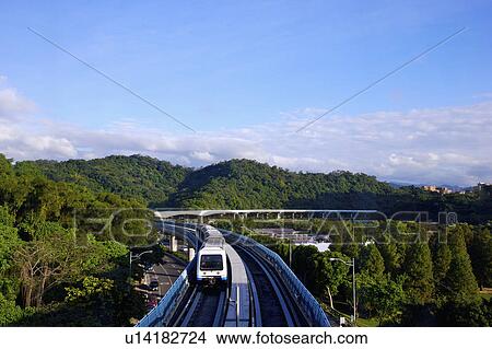 Picture - Taiwan, Taipei, Neihu, Taipei MRT, Wenshan-Neihu Line. Fotosearch