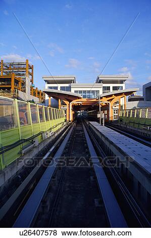 Stock Photo - Taiwan, Taipei, Neihu, Taipei MRT, Wenshan-Neihu Line, Gangqian Station. Fotosearch