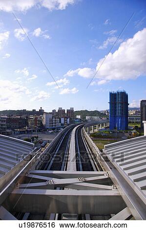 Stock Photograph - Taiwan, Taipei, Neihu, Taipei MRT, Wenshan-Neihu Line, Nangang Software Park Station. Fotosearch