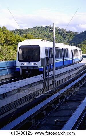 Stock Photography - Taiwan, Taipei, Neihu, Taipei MRT, Wenshan-Neihu Line, Dahu Park Station. Fotosearch