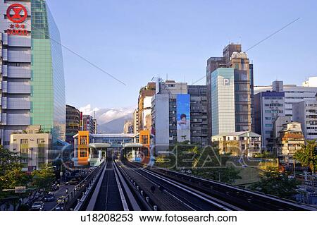 Stock Image - Taiwan, Taipei, Taipei MRT, Wenshan-Neihu Line, Nangang Line, Zhongxiao Fuxing Station. Fotosearch