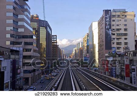 Stock Image - Taiwan, Taipei, Taipei MRT, Wenshan-Neihu Line, Zhonggxiao Junior High School Station. Fotosearch
