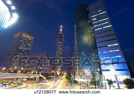 Taiwan, Taipei, Xinyi Commercial Center, Taipei 101 View Large Photo Image Stock Photo - Taiwan, Taipei, Xinyi Commercial Center, Taipei 101. Fotosearch