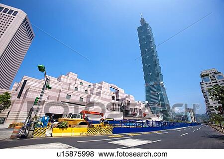 Taiwan, Taipei, Xinyi Commercial Center, Taipei 101 View Large Photo Image Stock Photo - Taiwan, Taipei, Xinyi Commercial Center, Taipei 101. Fotosearch