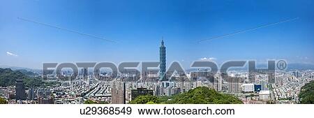 Stock Photo - Taiwan, Taipei, Xinyi Commercial Center, Taipei 101. Fotosearch