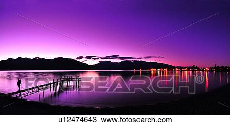 Stock Image - Te Anau, South Island New Zealand. Fotosearch